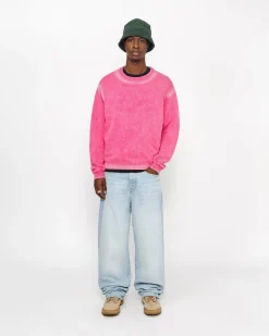 FADED COTTON KNIT CREW