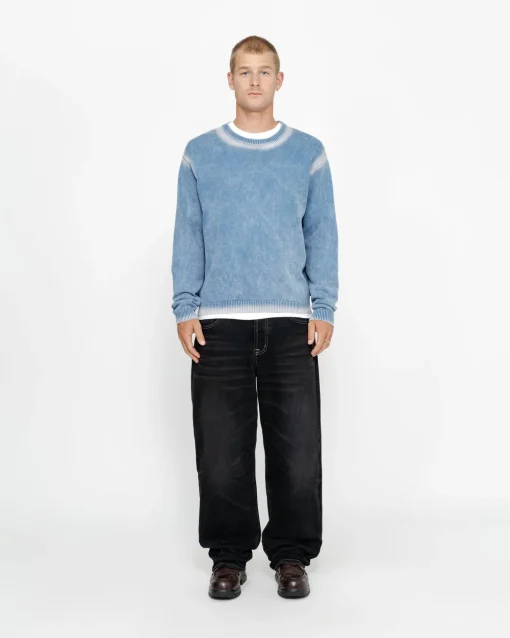 FADED COTTON KNIT CREW