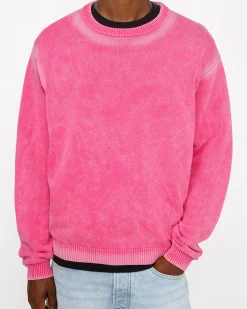 FADED COTTON KNIT CREW