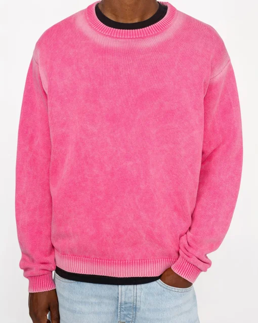 FADED COTTON KNIT CREW