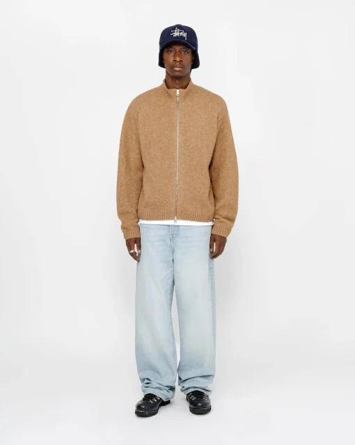 FULL ZIP BRUSHED MERINO SWEATER