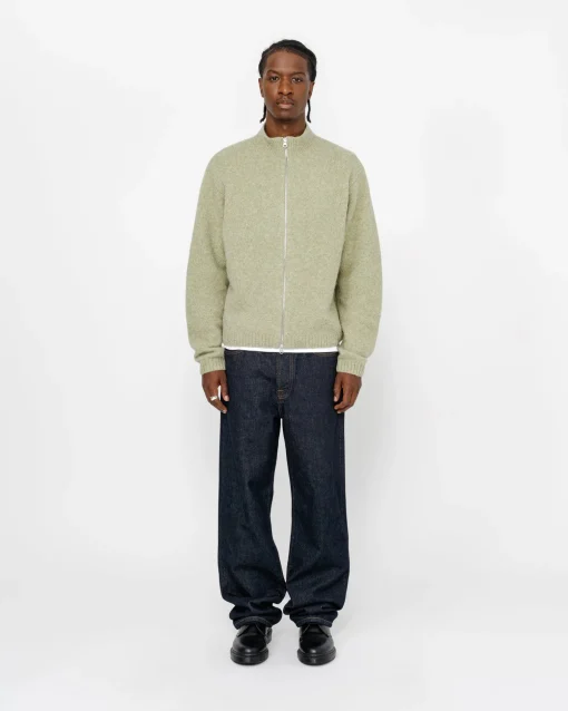 FULL ZIP BRUSHED MERINO SWEATER