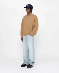FULL ZIP BRUSHED MERINO SWEATER