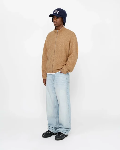 FULL ZIP BRUSHED MERINO SWEATER