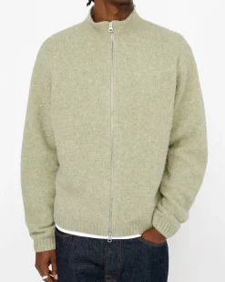 FULL ZIP BRUSHED MERINO SWEATER