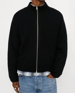 FULL ZIP BRUSHED MERINO SWEATER