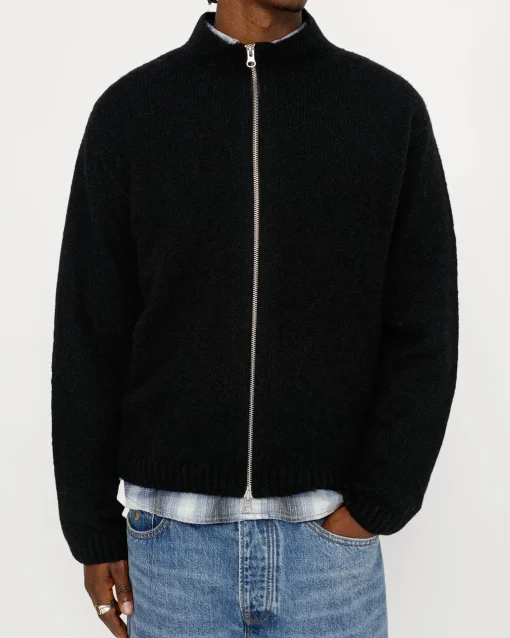 FULL ZIP BRUSHED MERINO SWEATER