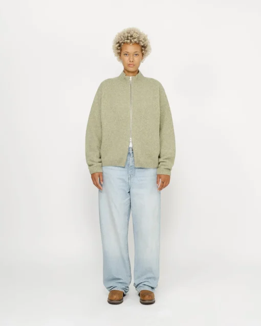 FULL ZIP BRUSHED MERINO SWEATER