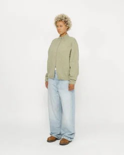 FULL ZIP BRUSHED MERINO SWEATER