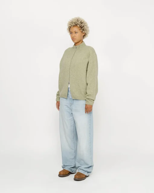 FULL ZIP BRUSHED MERINO SWEATER