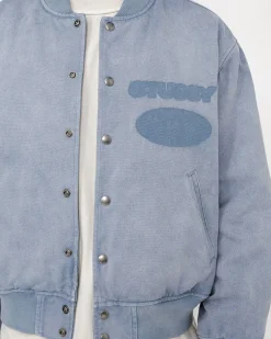 GHOST LOGO CANVAS VARSITY JACKET