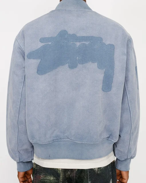 GHOST LOGO CANVAS VARSITY JACKET