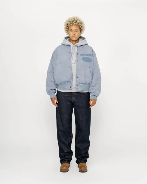 GHOST LOGO CANVAS VARSITY JACKET