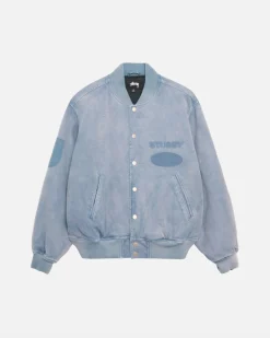 GHOST LOGO CANVAS VARSITY JACKET