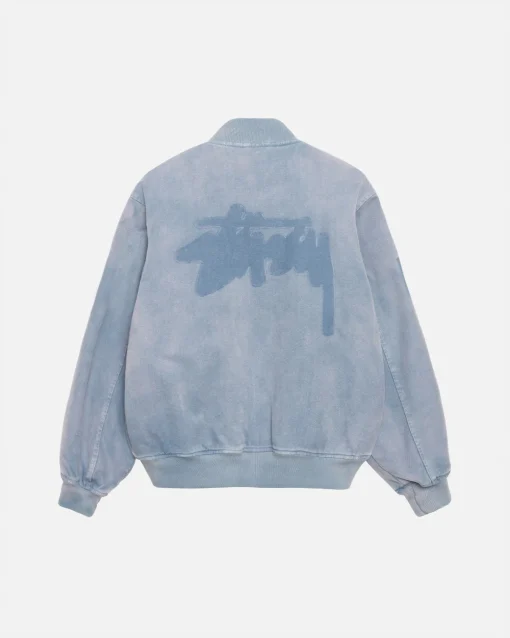 GHOST LOGO CANVAS VARSITY JACKET