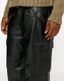 MILITARY CARGO LEATHER PANT