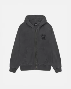 RASTA LION ZIP HOODIE PIGMENT DYED