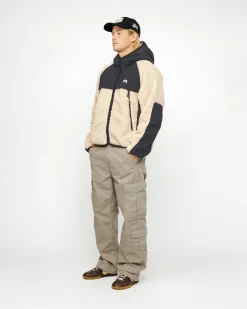 SHERPA PANELED HOODED JACKET