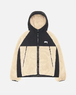 SHERPA PANELED HOODED JACKET