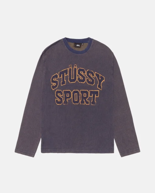 2 TONE COTTON MESH CREW