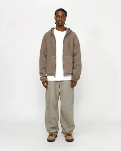 WAFFLE LINED ZIP HOODIE