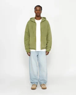 WAFFLE LINED ZIP HOODIE