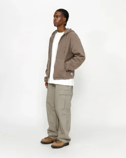 WAFFLE LINED ZIP HOODIE