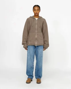 WAFFLE LINED ZIP HOODIE