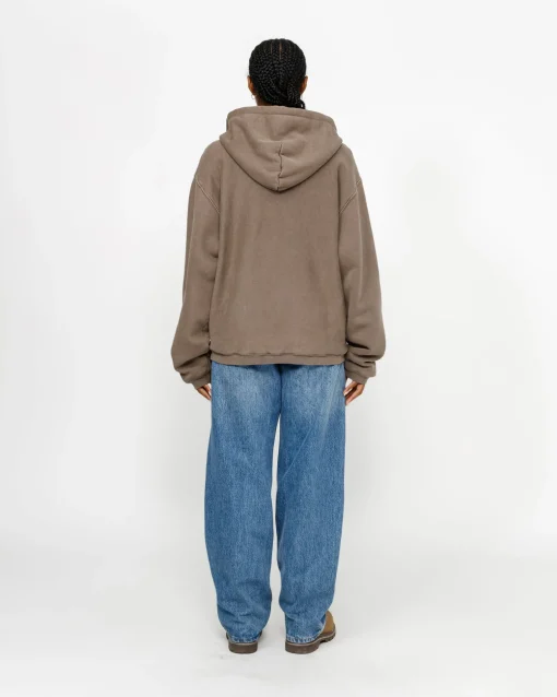 WAFFLE LINED ZIP HOODIE