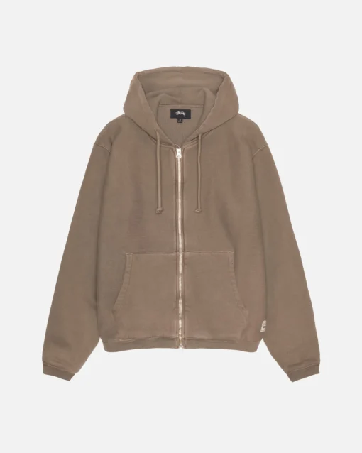 WAFFLE LINED ZIP HOODIE