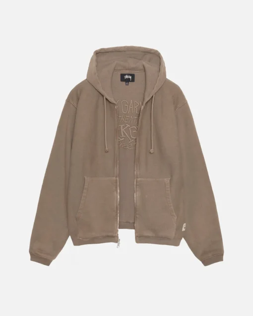 WAFFLE LINED ZIP HOODIE