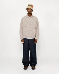 WOOL BLEND SHERPA MOCK NECK