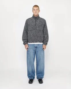 WOOL BLEND SHERPA MOCK NECK