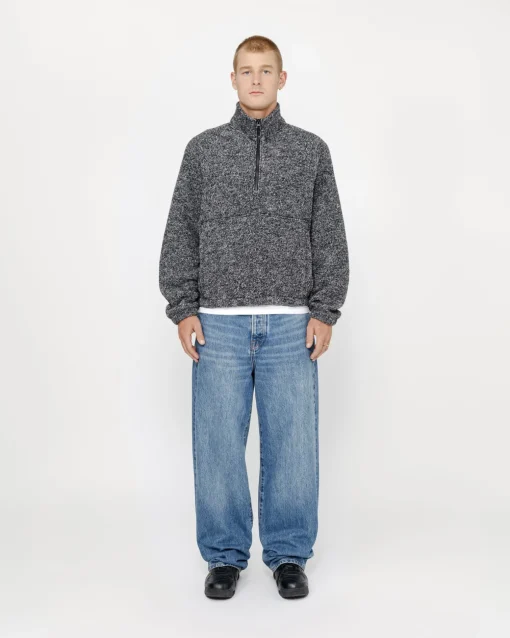 WOOL BLEND SHERPA MOCK NECK