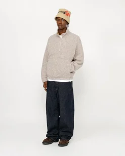 WOOL BLEND SHERPA MOCK NECK