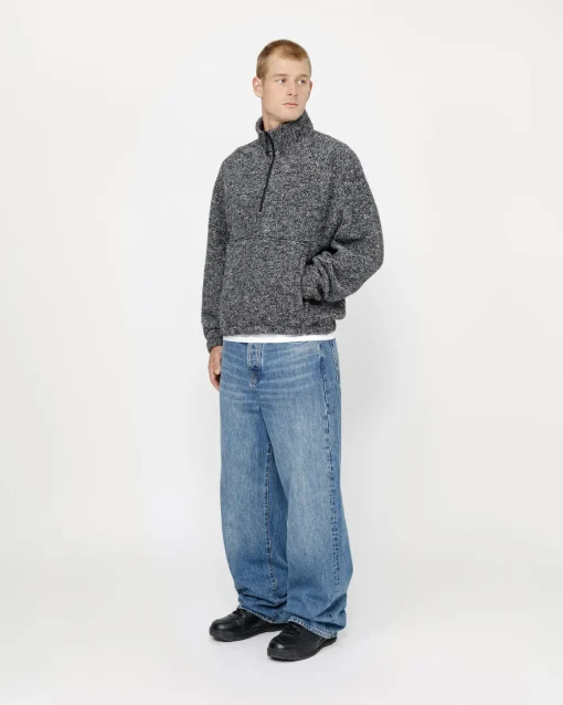 WOOL BLEND SHERPA MOCK NECK