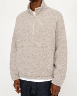 WOOL BLEND SHERPA MOCK NECK