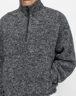 WOOL BLEND SHERPA MOCK NECK