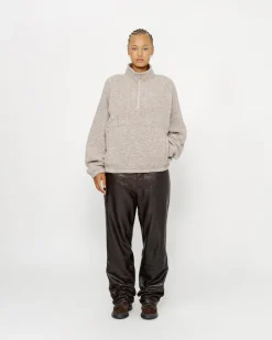 WOOL BLEND SHERPA MOCK NECK