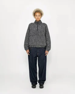 WOOL BLEND SHERPA MOCK NECK
