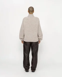 WOOL BLEND SHERPA MOCK NECK