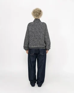 WOOL BLEND SHERPA MOCK NECK