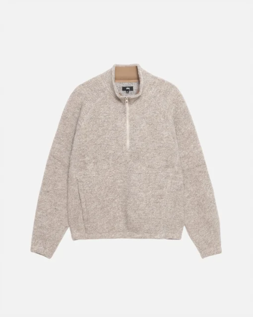WOOL BLEND SHERPA MOCK NECK