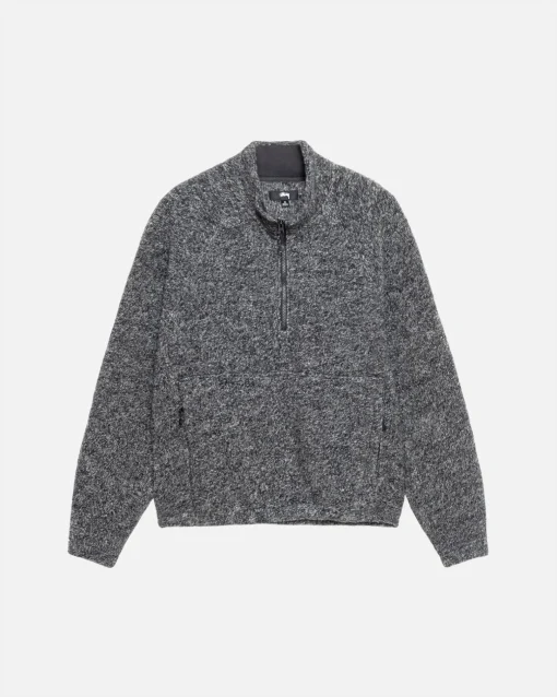 WOOL BLEND SHERPA MOCK NECK