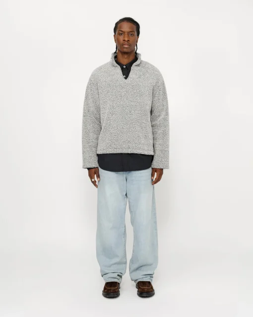 WOOL BLEND SHERPA PULLOVER