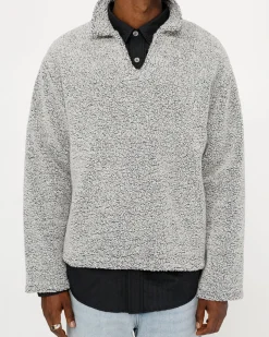 WOOL BLEND SHERPA PULLOVER