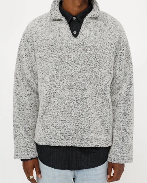 WOOL BLEND SHERPA PULLOVER