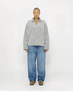 WOOL BLEND SHERPA PULLOVER