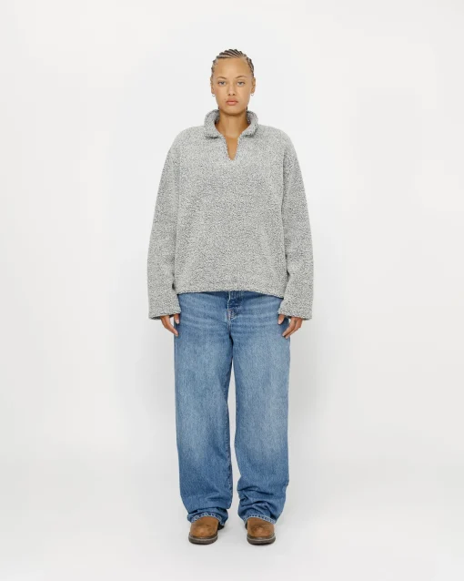 WOOL BLEND SHERPA PULLOVER
