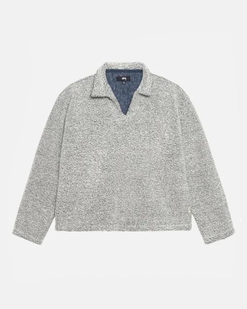 WOOL BLEND SHERPA PULLOVER